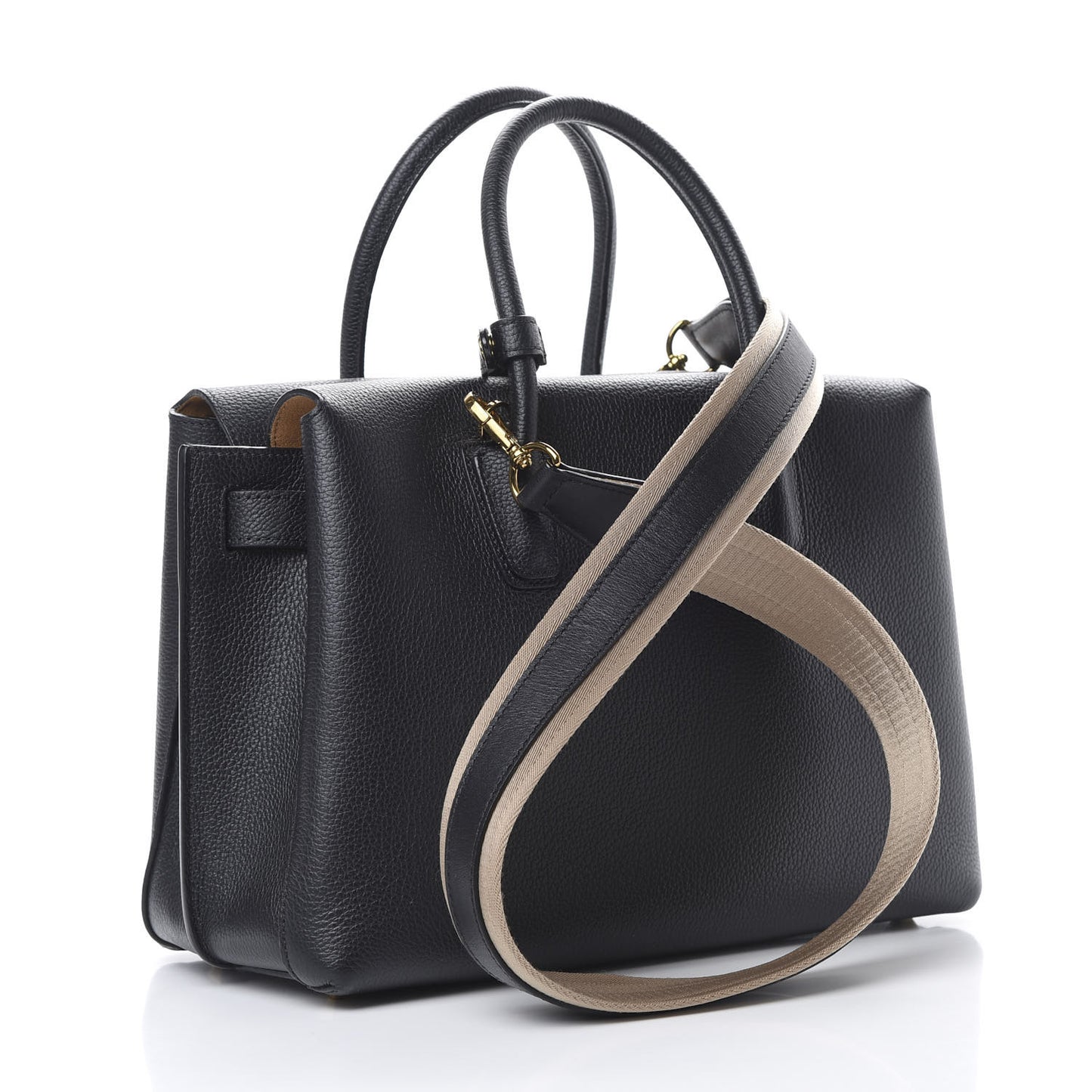 Grained Calfskin Medium Milla Tote Black