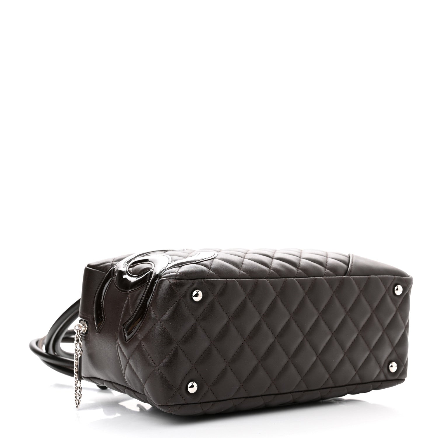 Chanel Calfskin Quilted Large Cambon Bowler Dark Brown 4 of 9