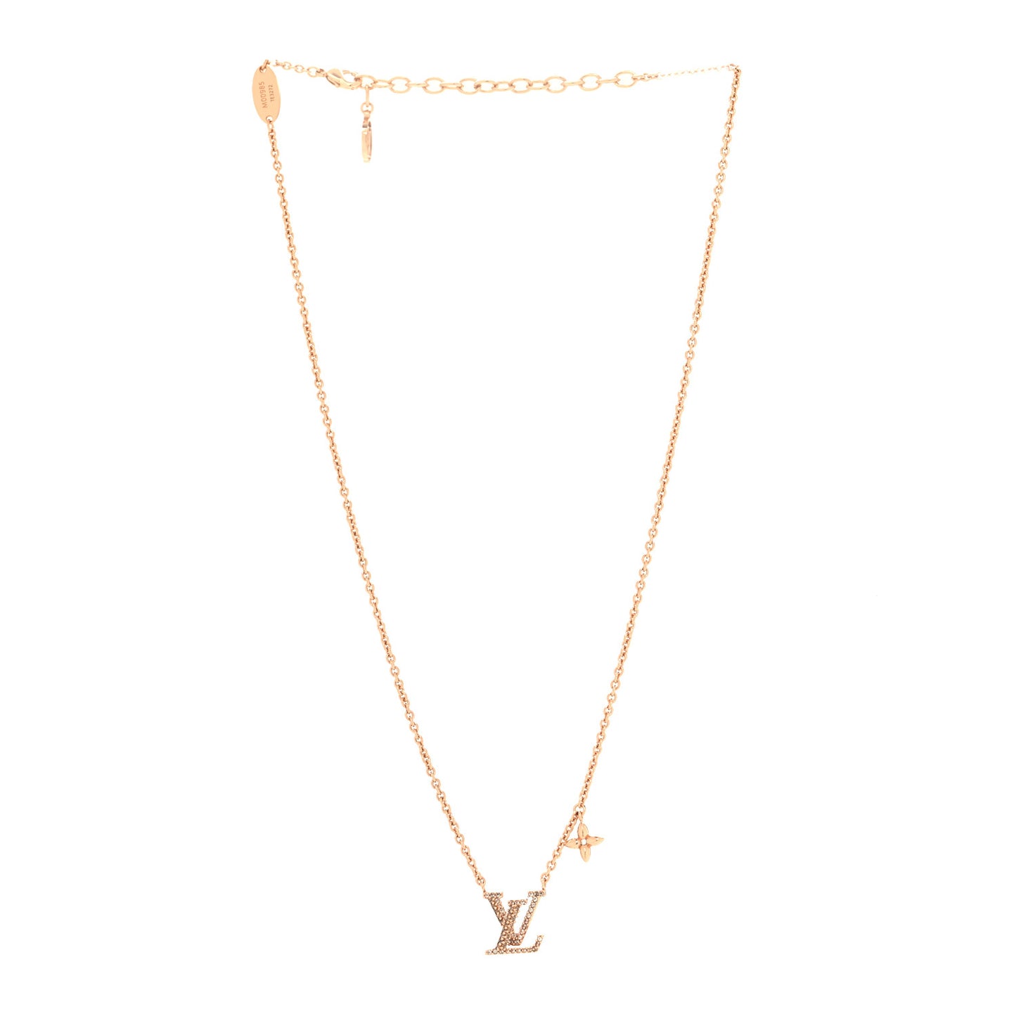 Metal Crystal LV Iconic Necklace Blush Pink