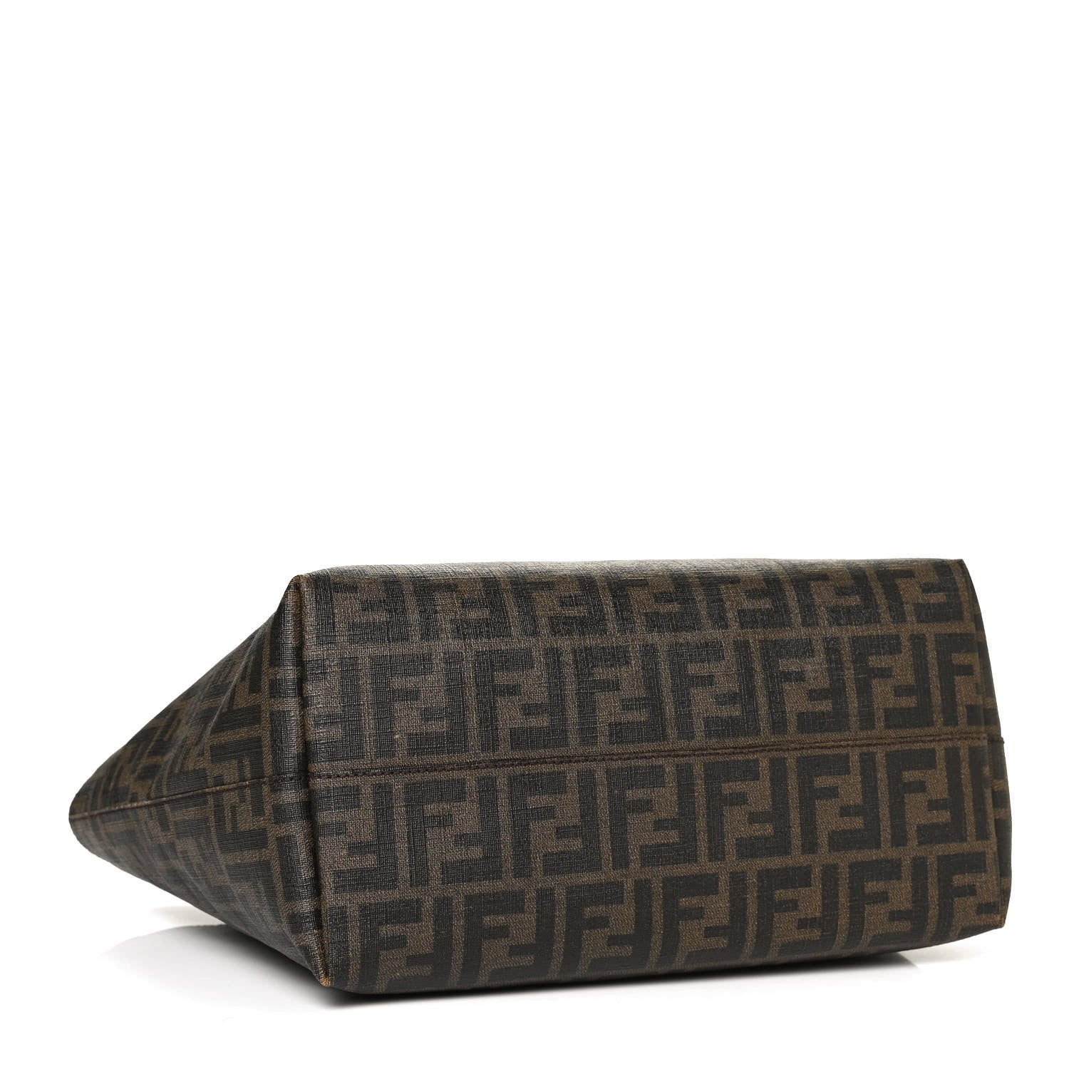 Fendi Zucca Spalmati Small Roll Tote Tobacco Blue 4 of 12