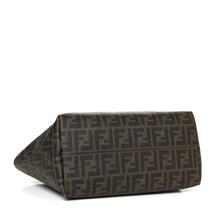 Fendi Zucca Spalmati Small Roll Tote Tobacco Blue 4 of 12