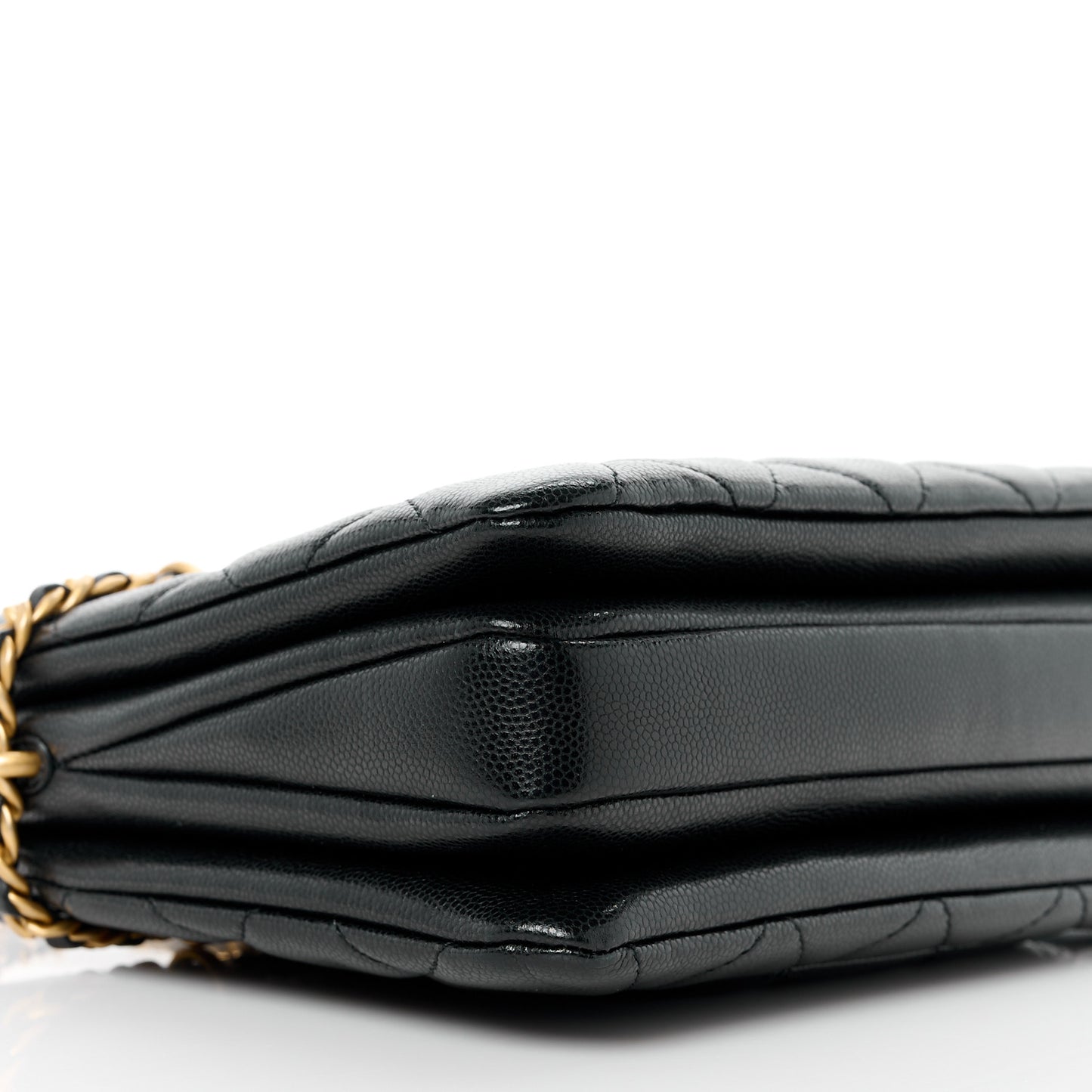 Caviar Quilted Camellia Small Shopping Bag Black