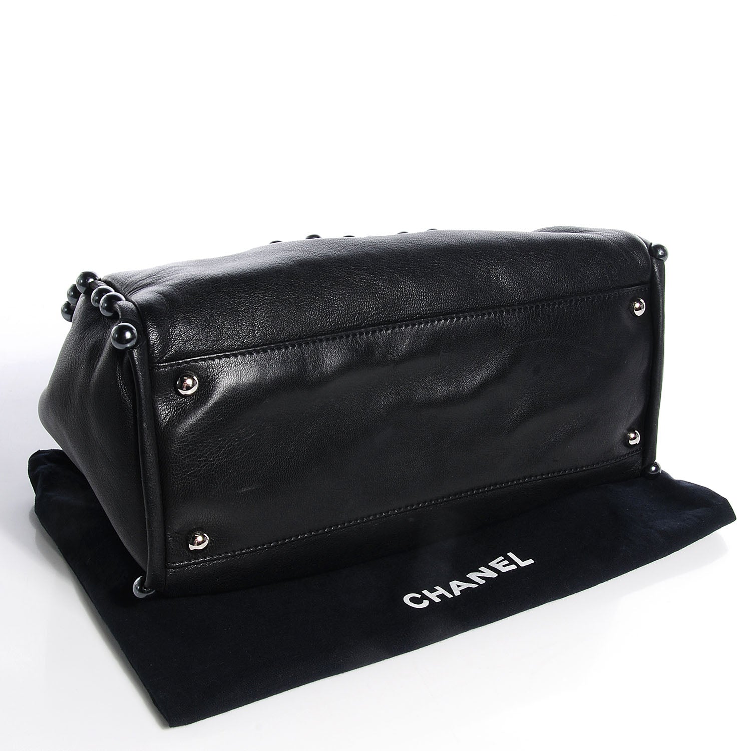 Chanel Lambskin Pearl Obsession Tote Black 4 of 7