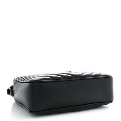 Saint Laurent Calfskin Matelasse Monogram Monochrome Lou Camera Bag Black 3 of 9