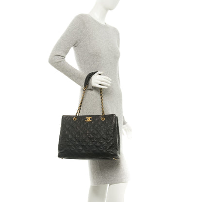 Chanel Calfskin Stitched Thin City Tote Black 2 of 8