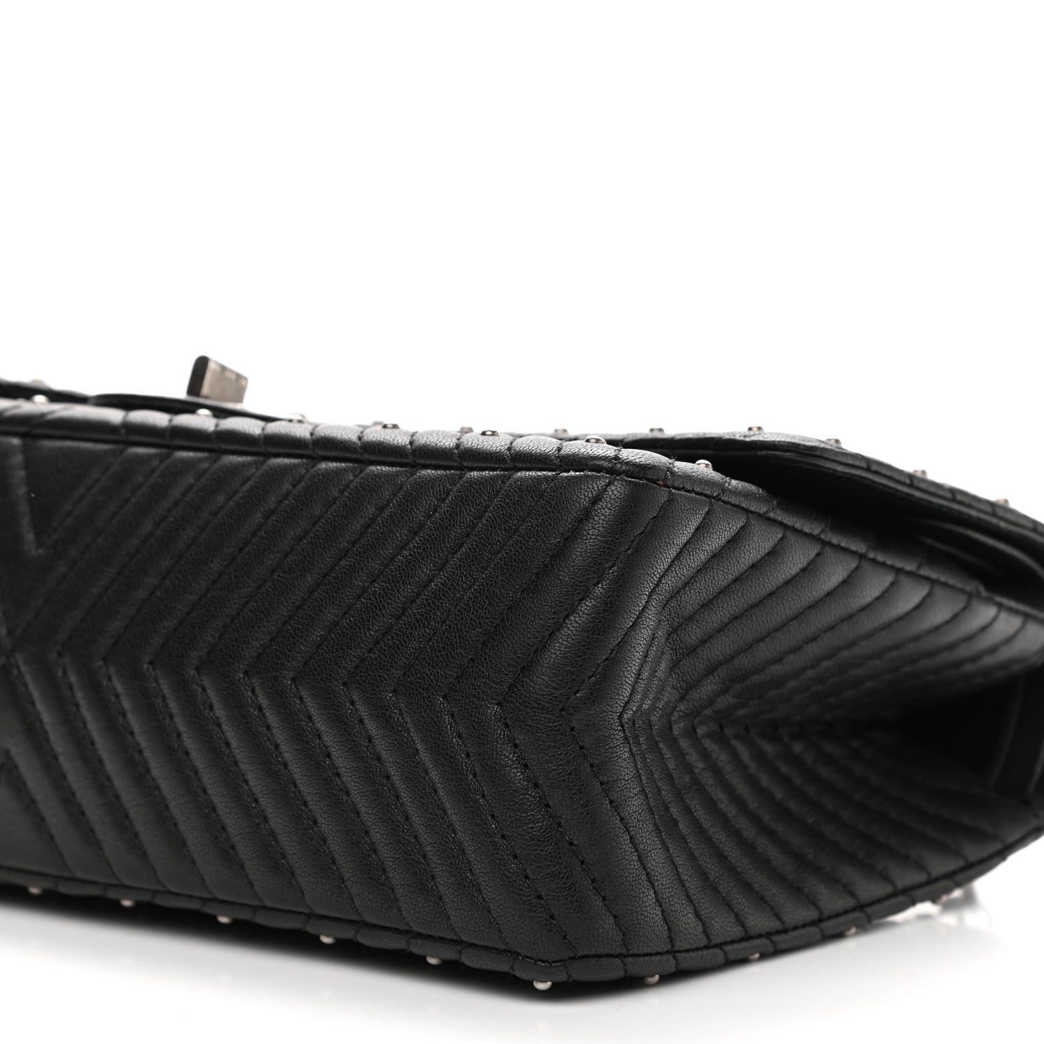 Chanel Sheepskin Chevron Quilted Studded 2.55 Reissue 226 Flap Black 10 of 15