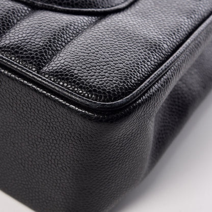 Chanel Caviar Vertical Quilted Jumbo Single Flap Black 13 of 14