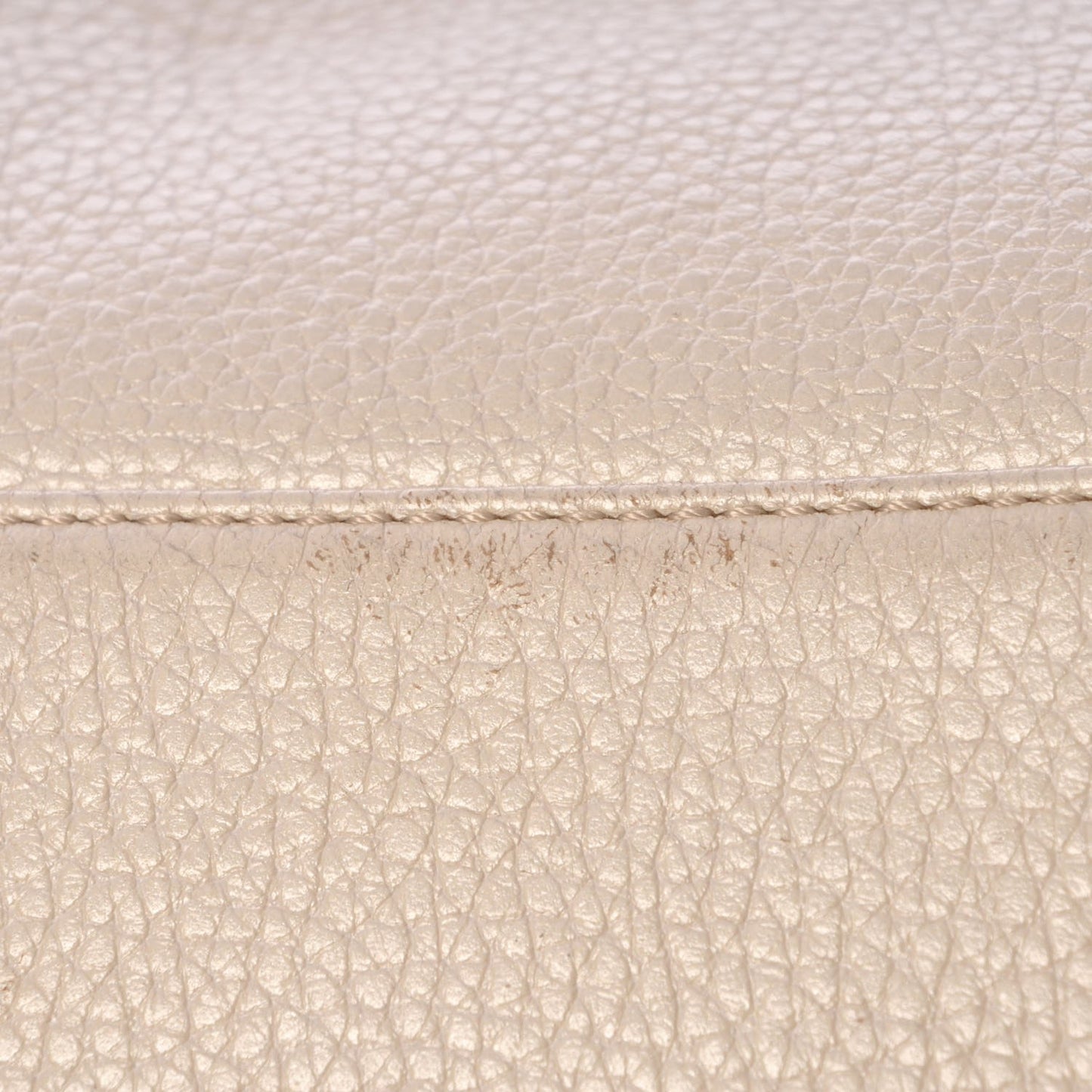 Grained Calfskin Studded Tote White