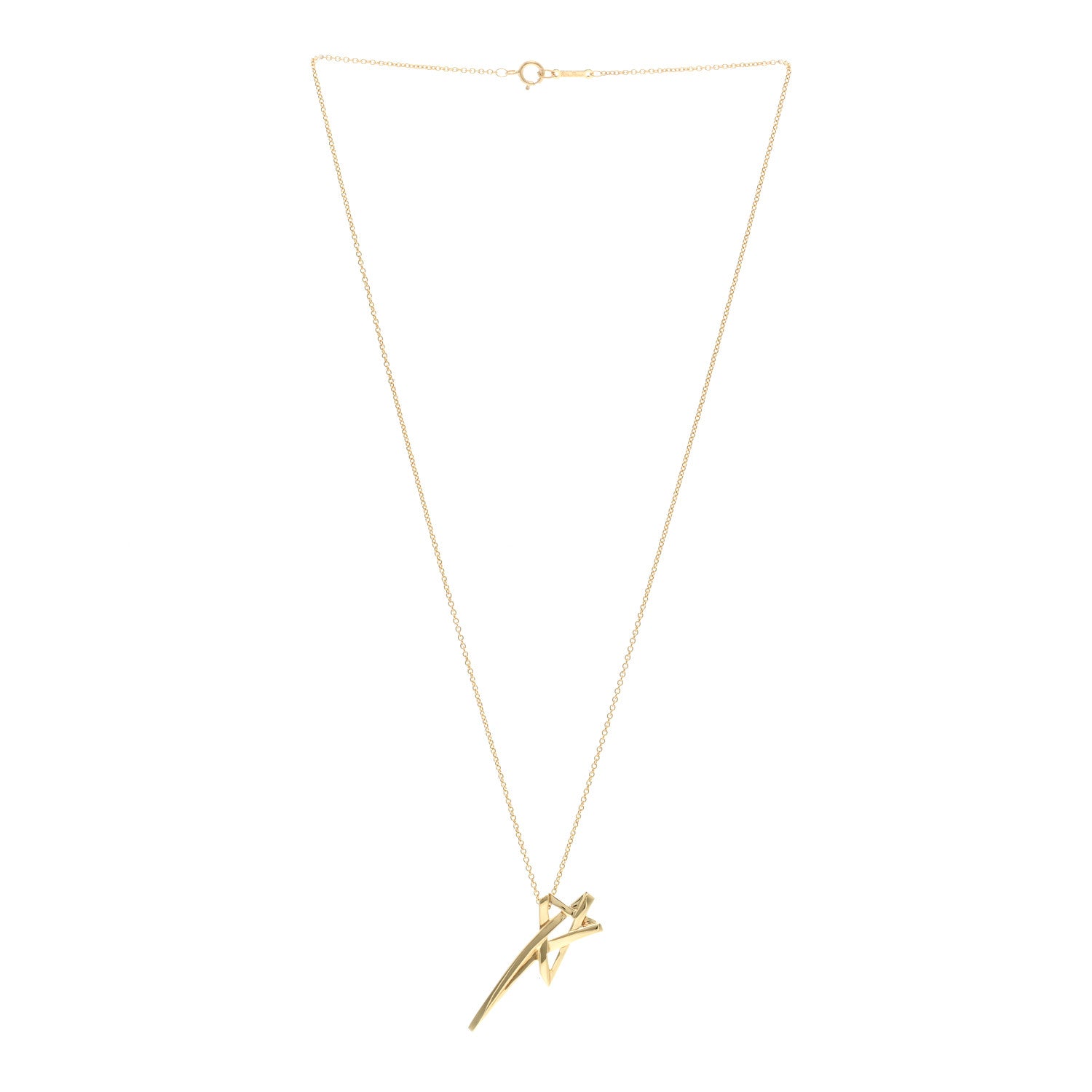 Tiffany 18K Yellow Gold Paloma Picasso Shooting Star Pendant Necklace 3 of 4