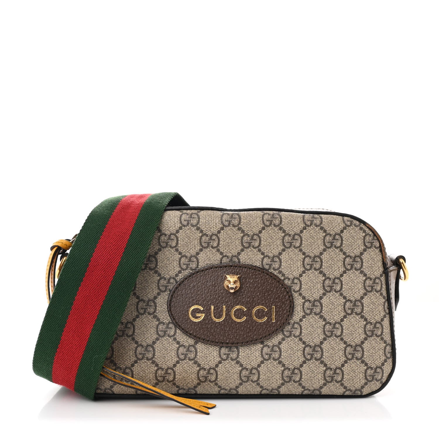 Gucci GG Supreme Monogram Web Neo Vintage Shoulder Bag Beige New Acero Crop 1 of 12