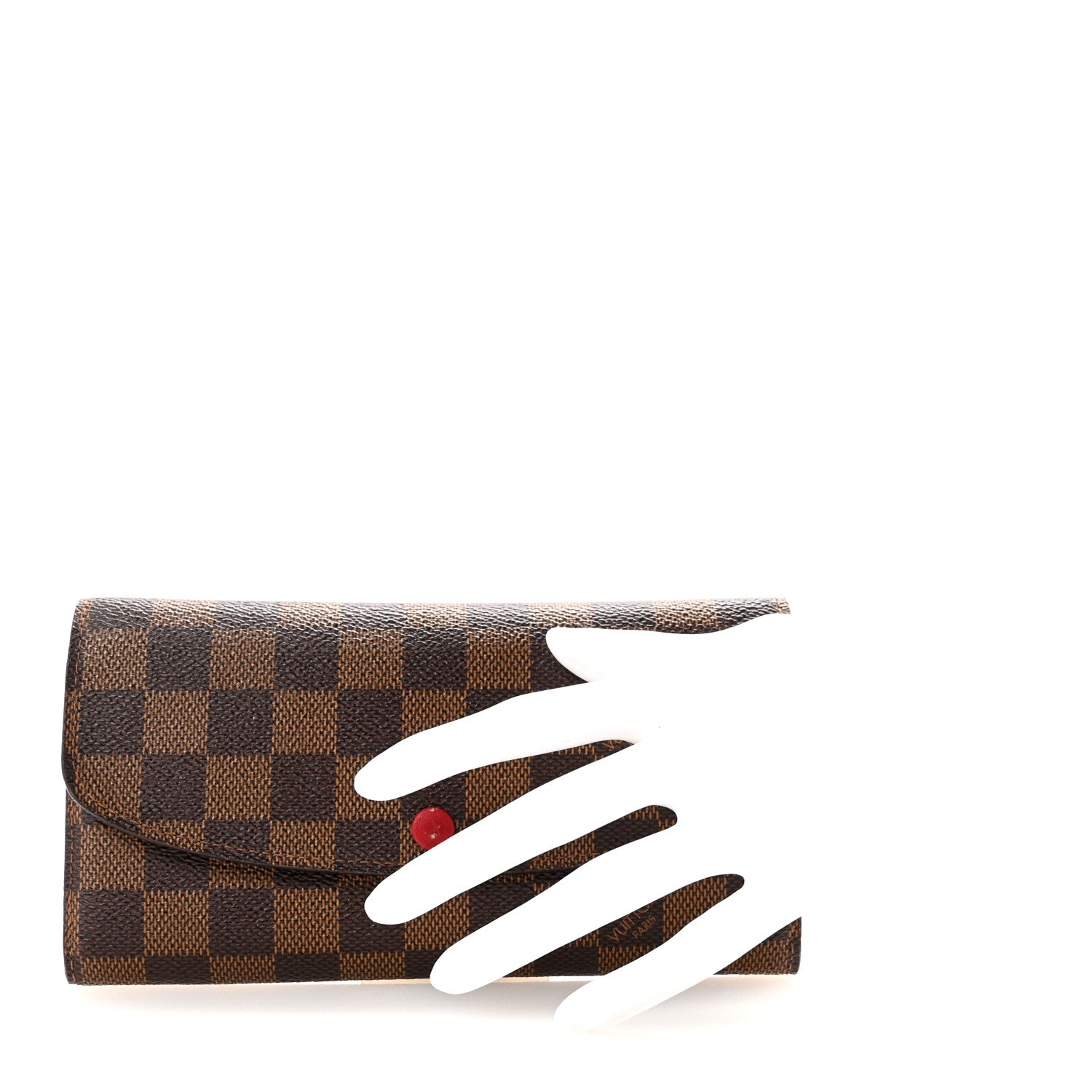 Louis Vuitton Damier Ebene Emilie Wallet Red 2 of 6