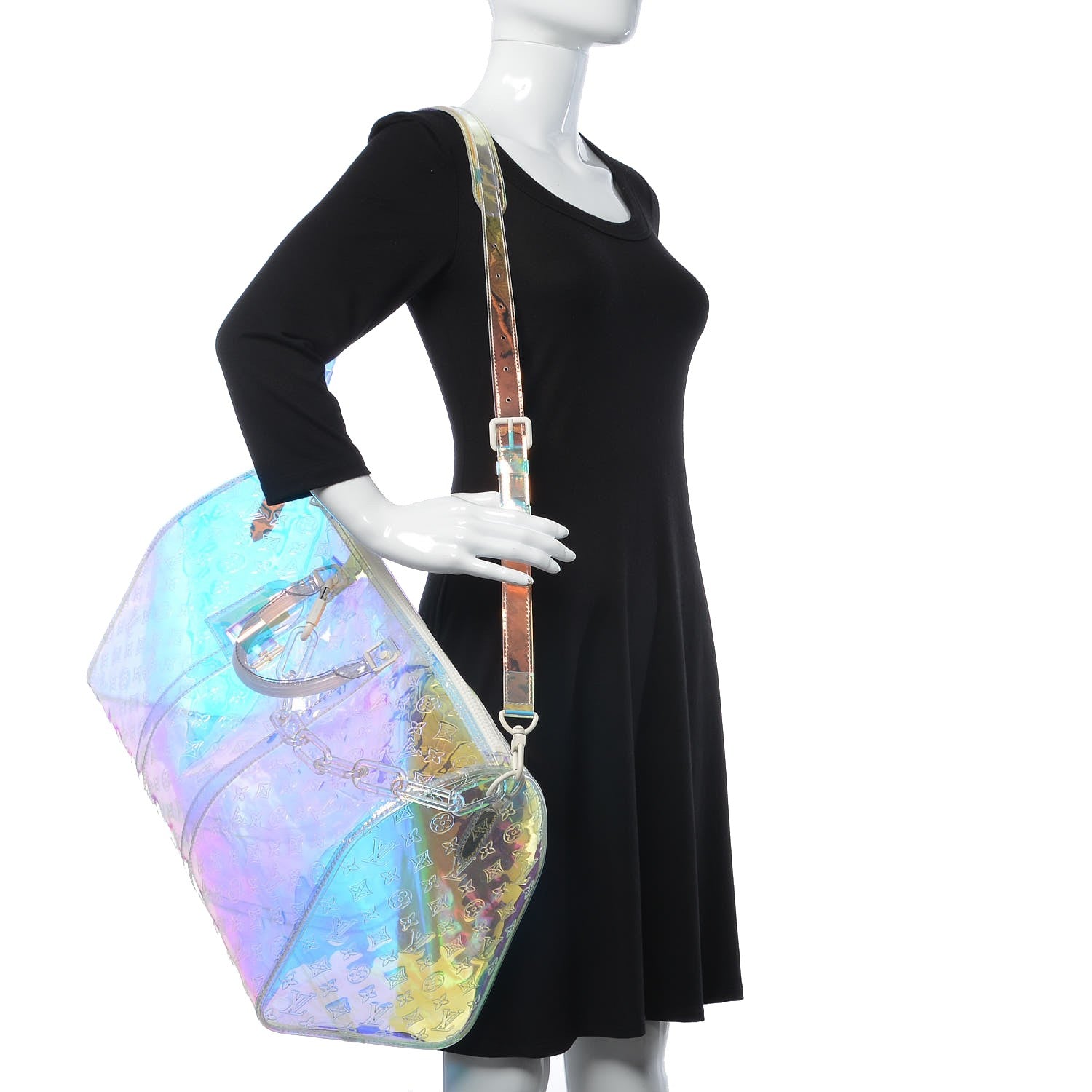 Louis Vuitton PVC Monogram Keepall Bandouliere 50 Iridescent Prism 3 of 8
