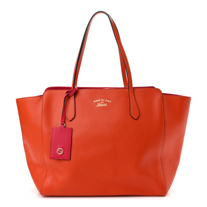 Gucci Dollar Calfskin Medium Swing Tote Sun Orange Pure Red 1 of 10