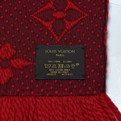 Louis Vuitton Wool Silk Logomania Scarf Rubis 4 of 4