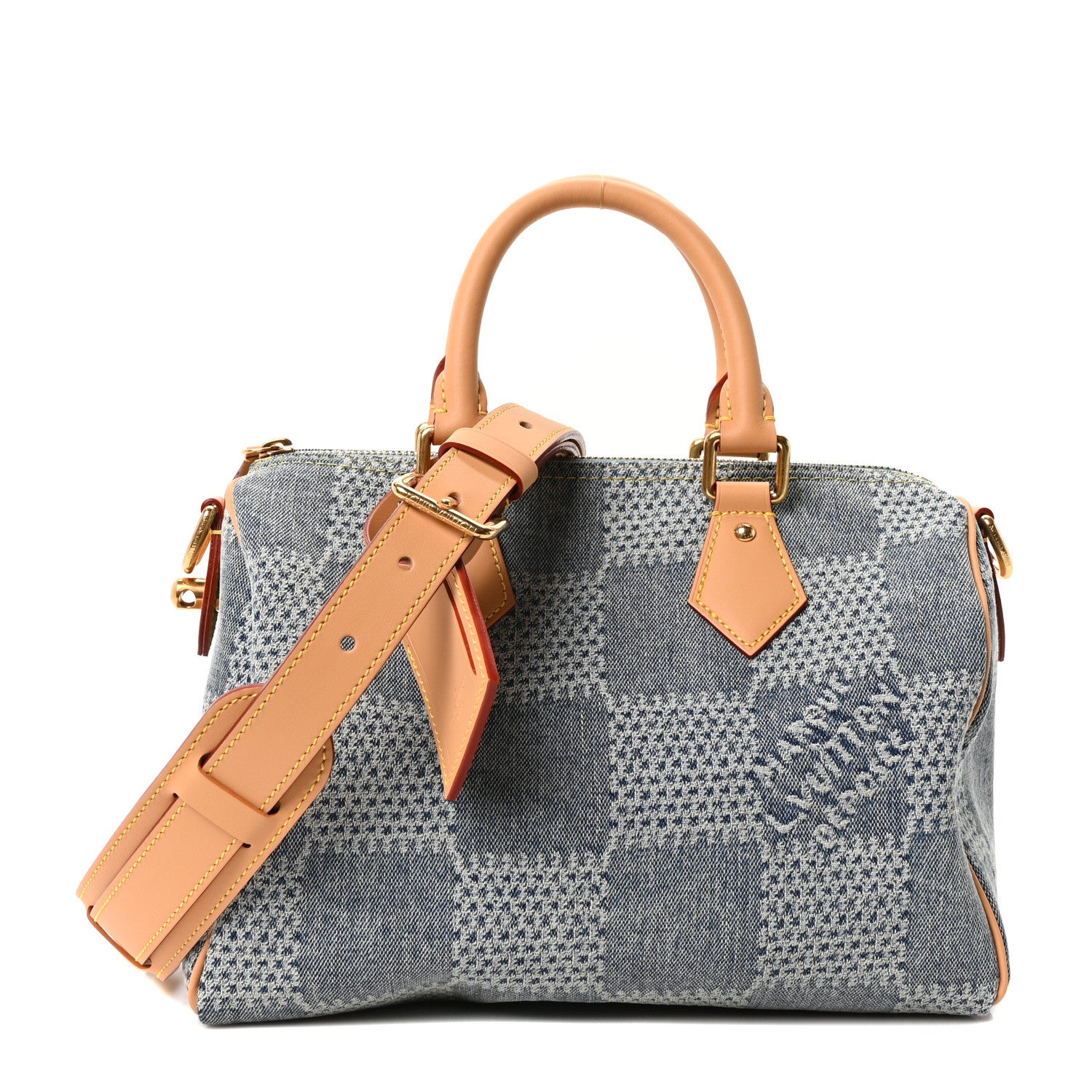 Louis Vuitton Damier Denim 3D Speedy Bandouliere 25 Bleu 1 of 10
