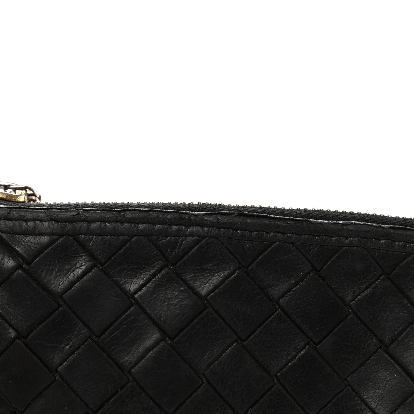 Nappa Intrecciato Zip Around Coin Purse Black