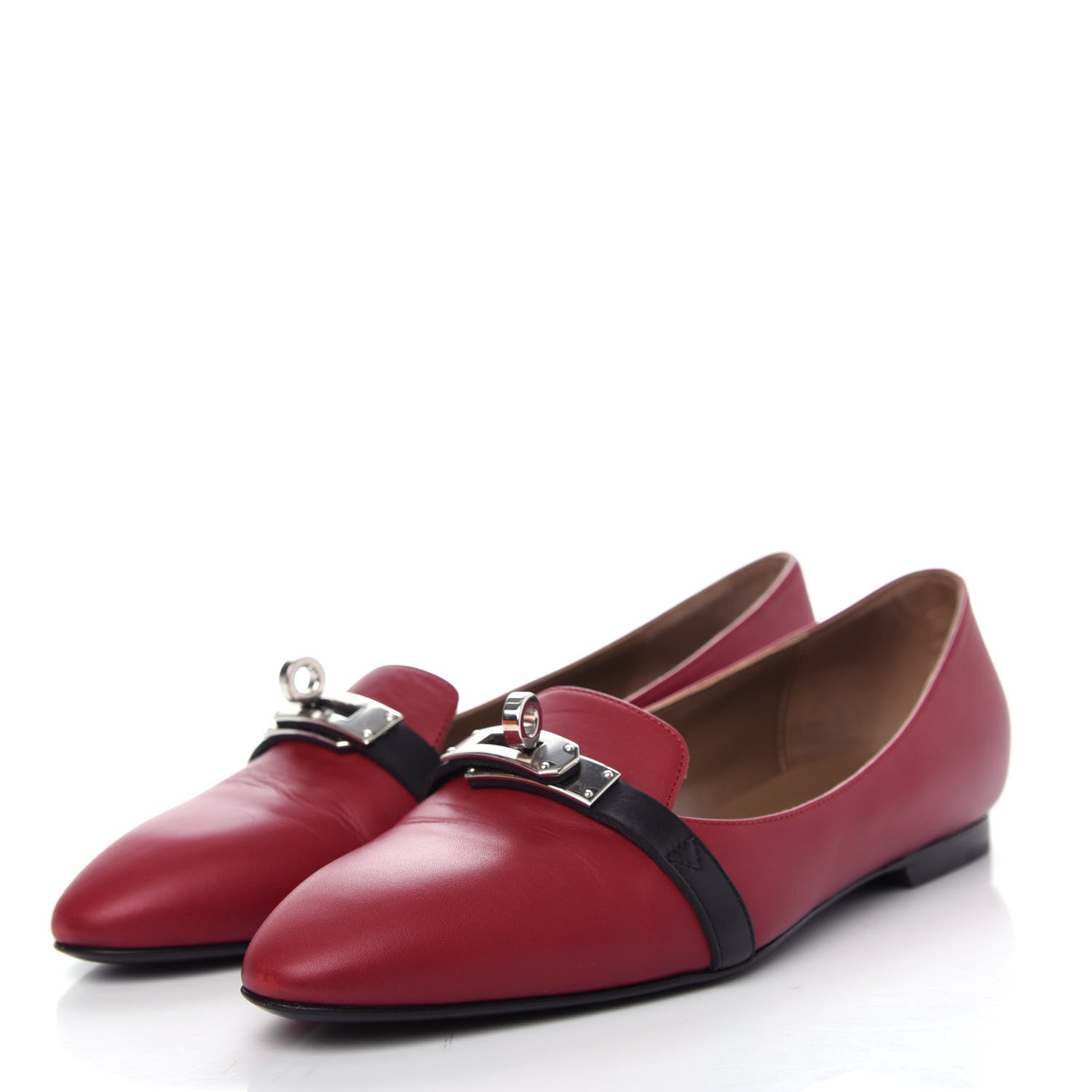 Hermes Calfskin Pegase Ballerina Flats 35 Carmin Black 3 of 11