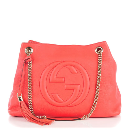 Gucci Pebbled Calfskin Medium Soho Chain Shoulder Bag Begonia Pink 1 of 7