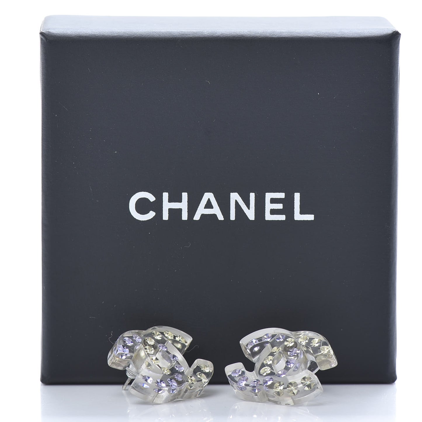 Resin Crystal CC Earrings Multi
