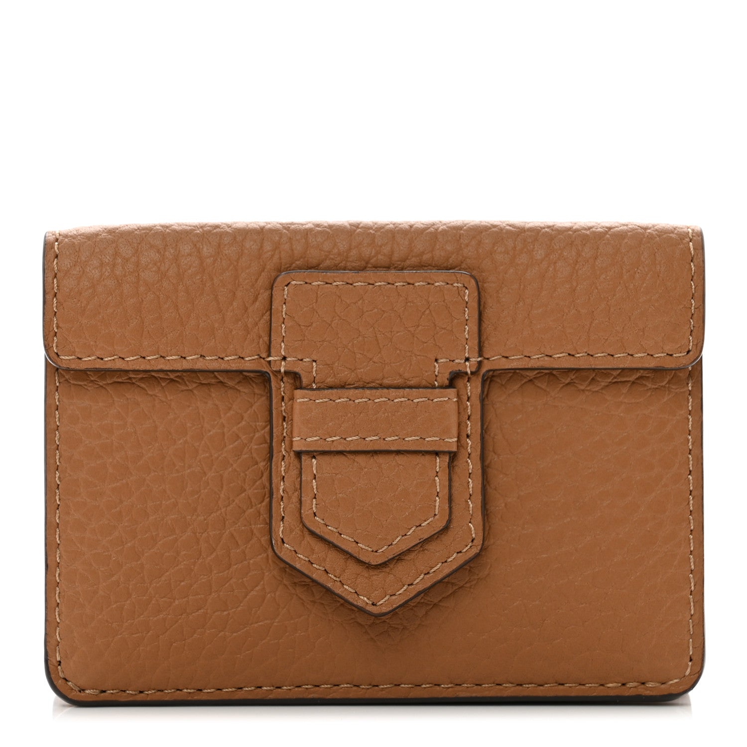 Delvaux Taurillon Soft Presse Trifold Wallet Vegetal 1 of 7