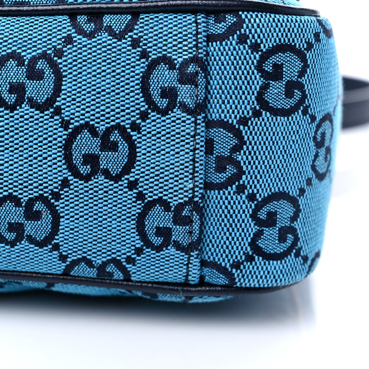 Gucci Monogram Multicolor Matelasse Diagonal Small GG Marmont Shoulder Bag Light Blue 9 of 9