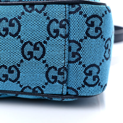 Gucci Monogram Multicolor Matelasse Diagonal Small GG Marmont Shoulder Bag Light Blue 9 of 9