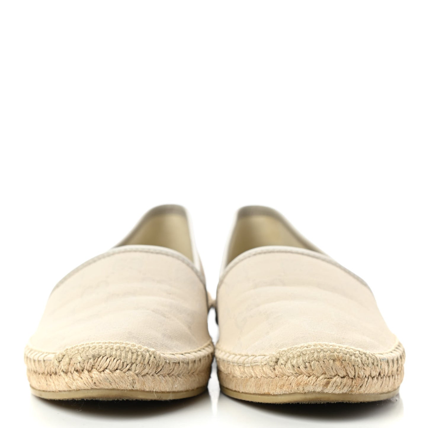 Washed Cotton Miro Soft Calfskin GG Monogram Espadrilles 36.5 White Mystic White