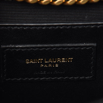 Saint Laurent Calfskin Crocodile Embossed Medium Classic Monogram Kate Tassel Satchel Black 6 of 11