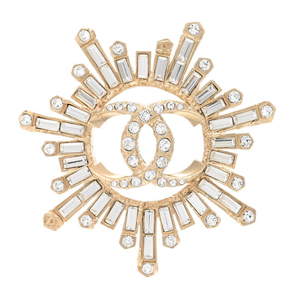 Chanel Crystal Baguette CC Brooch Light Gold 1 of 5