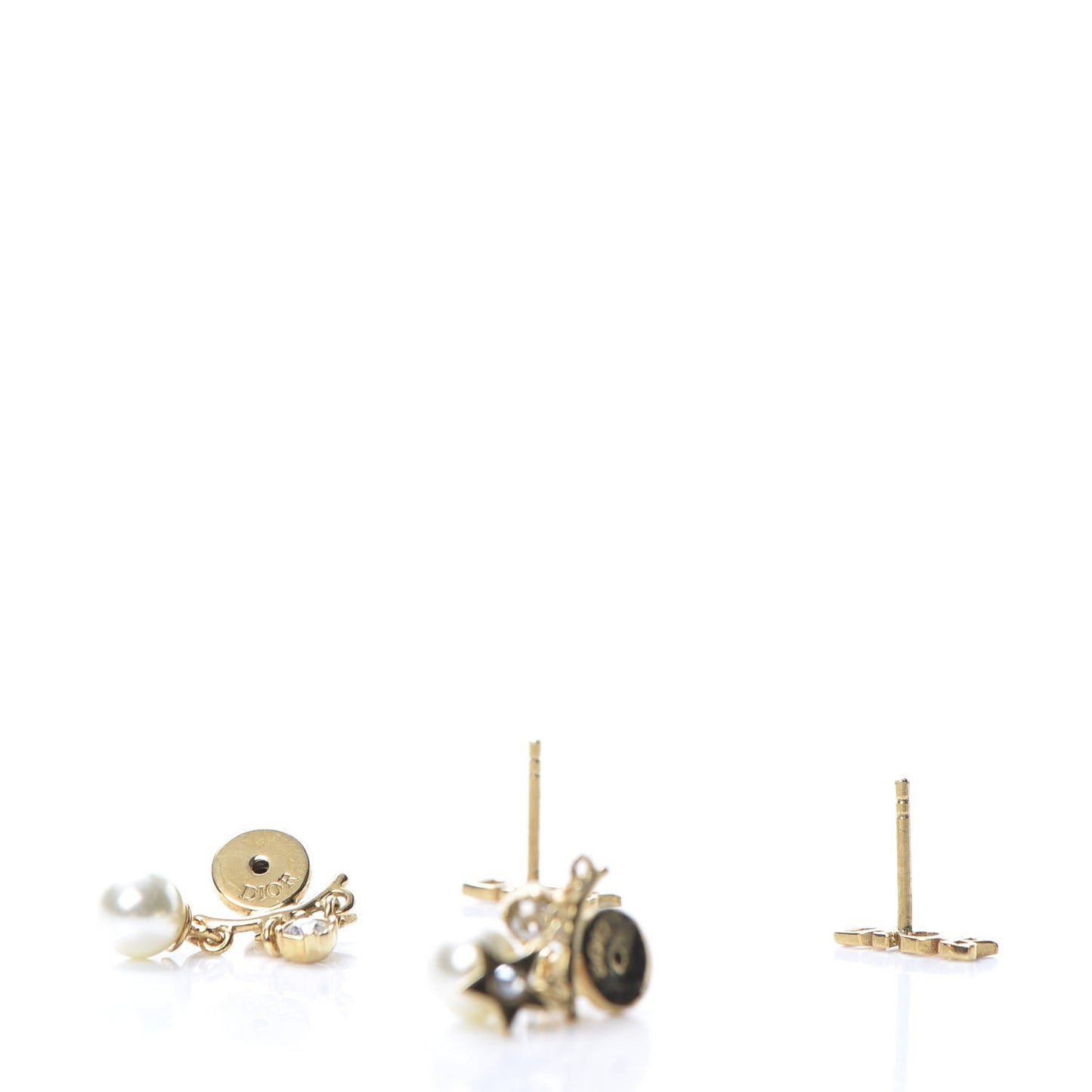 Pearl Crystal Dio(r)evolution Earrings Aged Gold