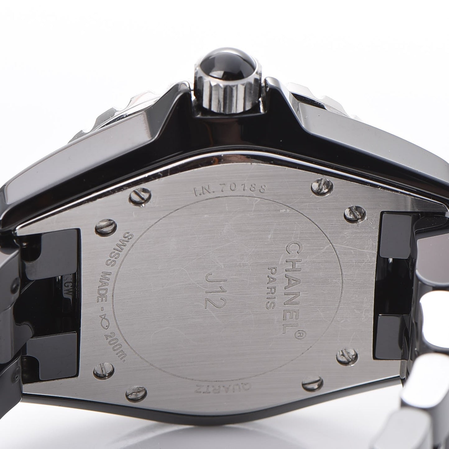 Stainless Steel Ceramic Diamond 33mm J12 Quartz Watch Black