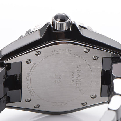 Chanel Stainless Steel Ceramic Diamond 33mm J12 Quartz Watch Black 6 of 9