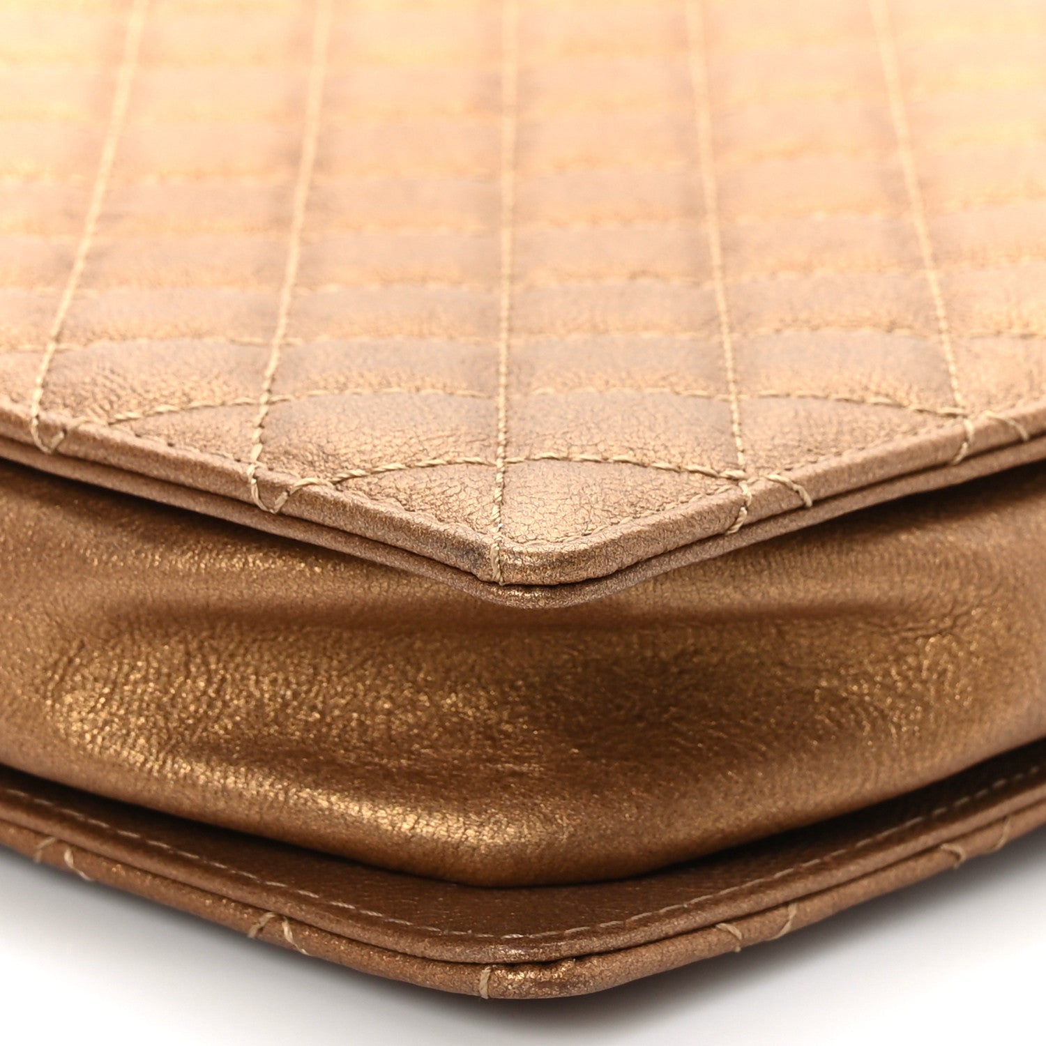 Chanel Metallic Lambskin Quilted Shoulder Bag Bronze 9 of 9