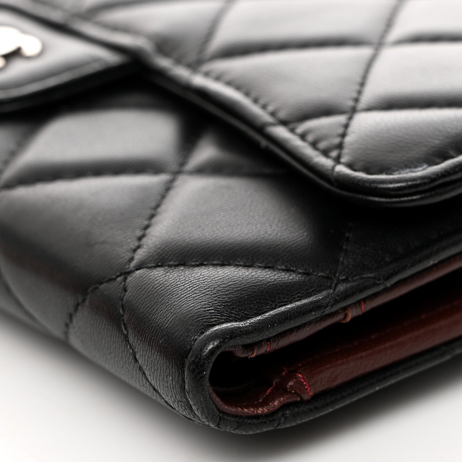 Chanel Lambskin Quilted Large Gusset Flap Wallet Black 10 of 12