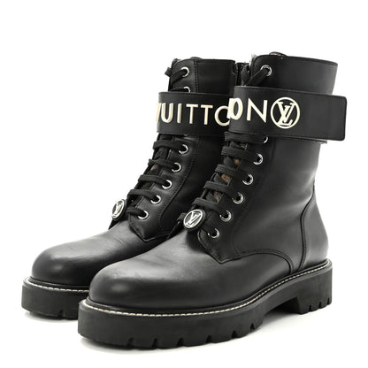 Louis Vuitton Calfskin Territory Flat Ranger Boots 38 Black 4 of 8