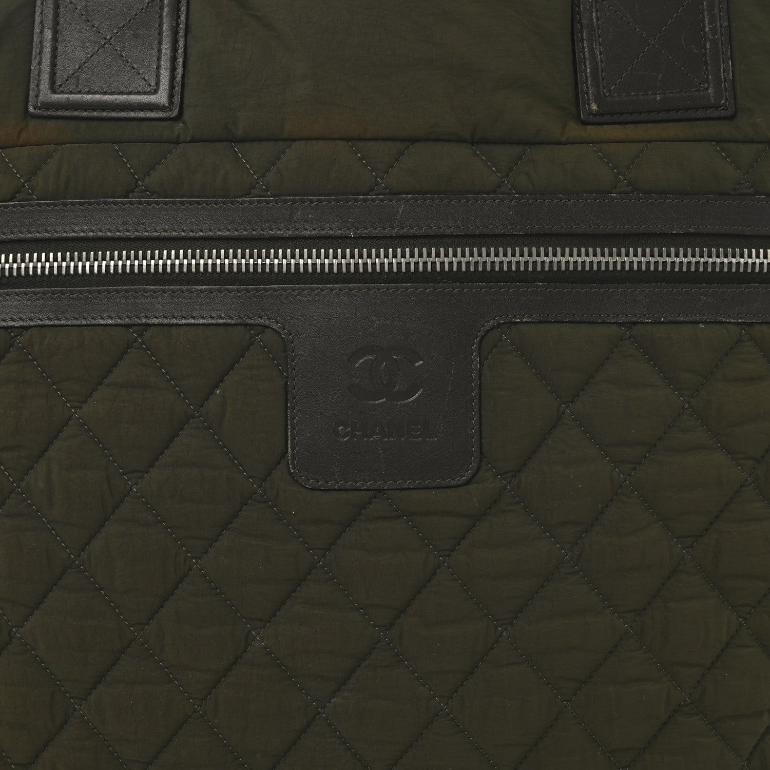 Chanel Nylon Quilted Large Coco Cocoon Shopping Tote Green 8 of 10