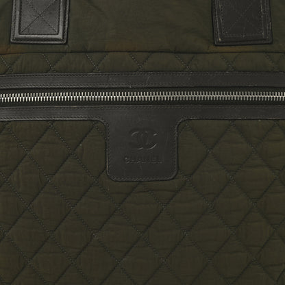 Chanel Nylon Quilted Large Coco Cocoon Shopping Tote Green 8 of 10