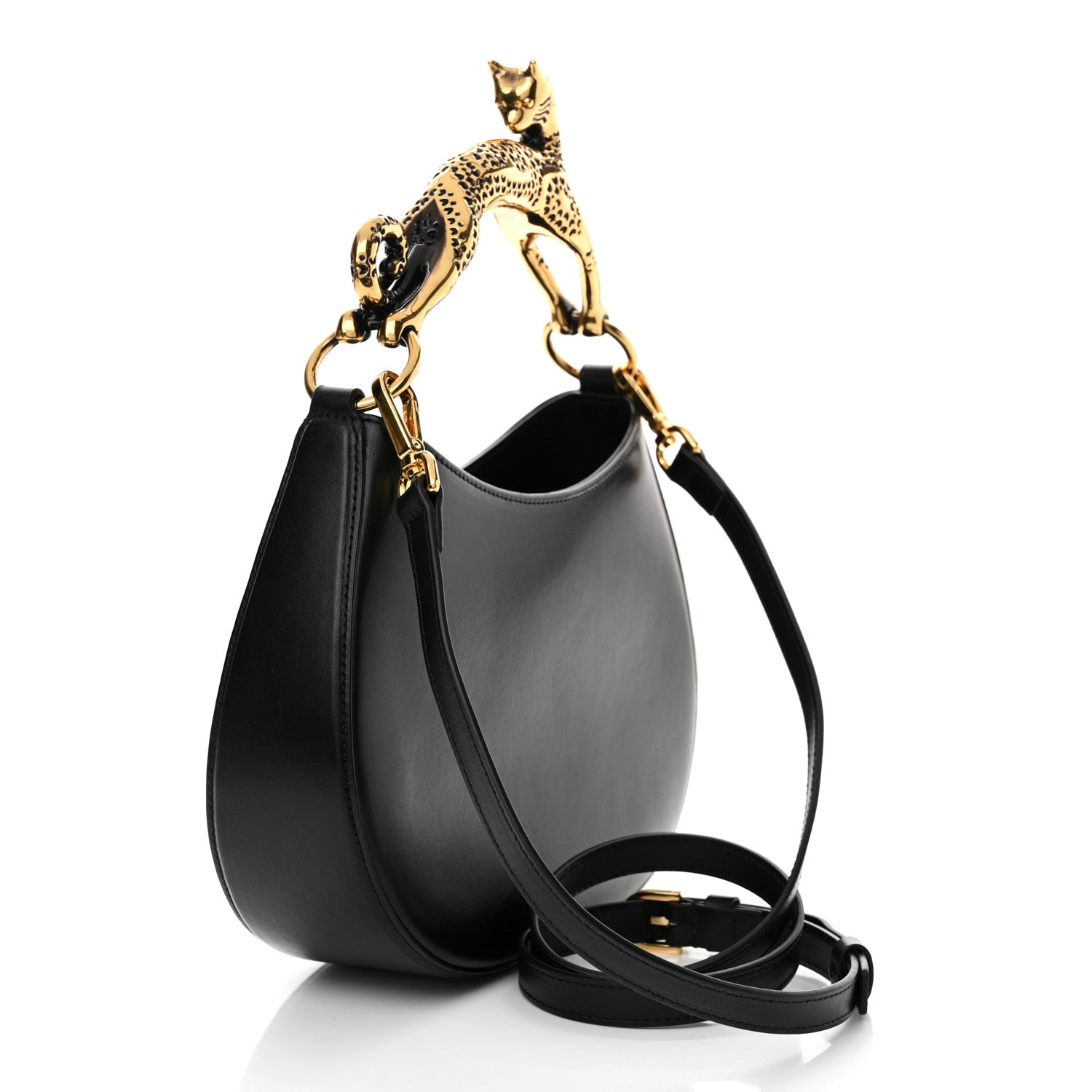 Lanvin Lambskin Cat Hobo Black 3 of 10