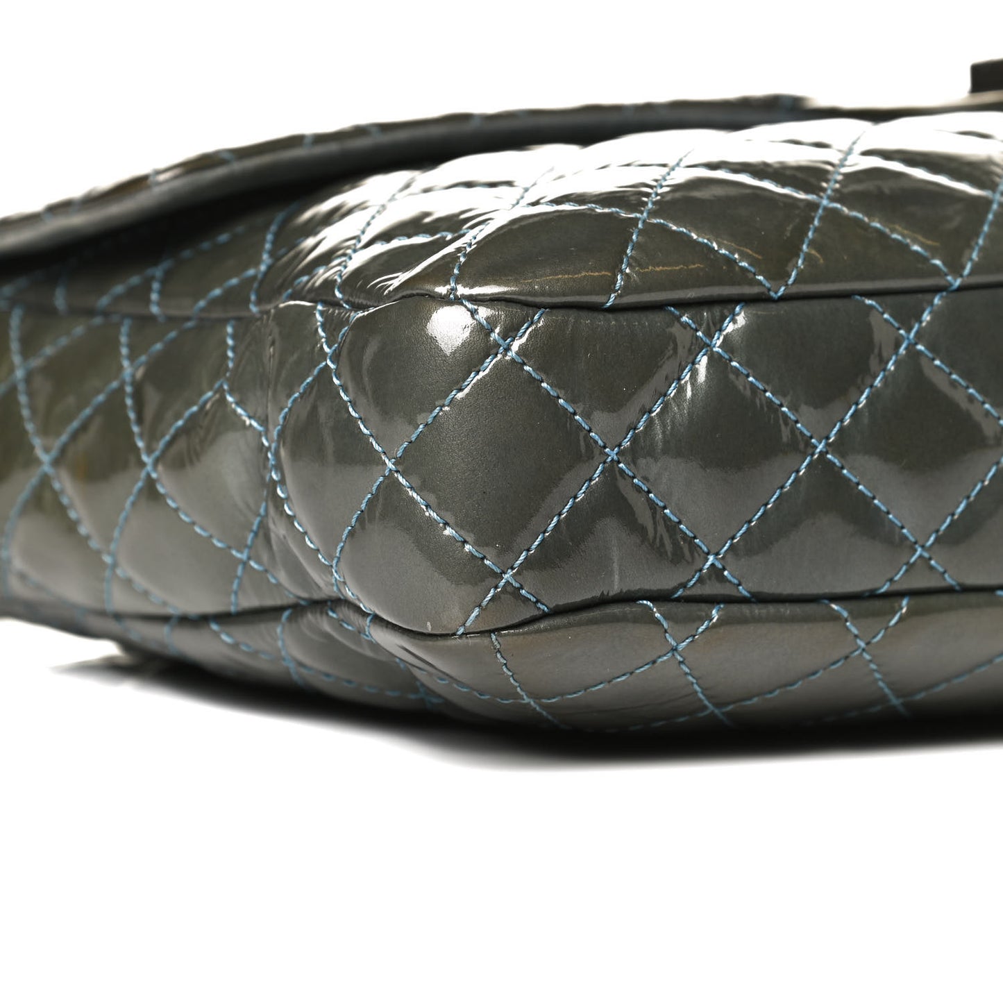 Patent Quilted Reissue XL Maxi Flap Grey