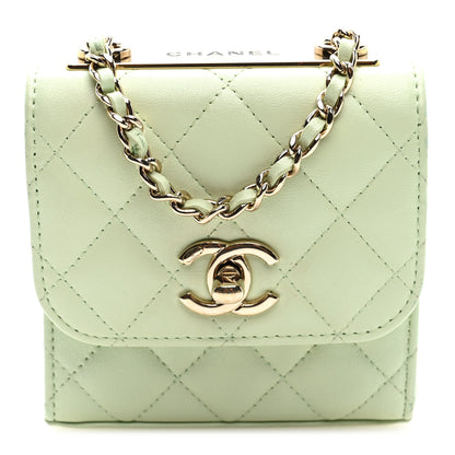 Chanel Lambskin Quilted Mini Trendy CC Chain Wallet Light Green 1 of 10