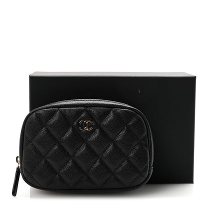 Chanel Caviar Quilted Small Curvy Pouch Cosmetic Case Black 8 of 8