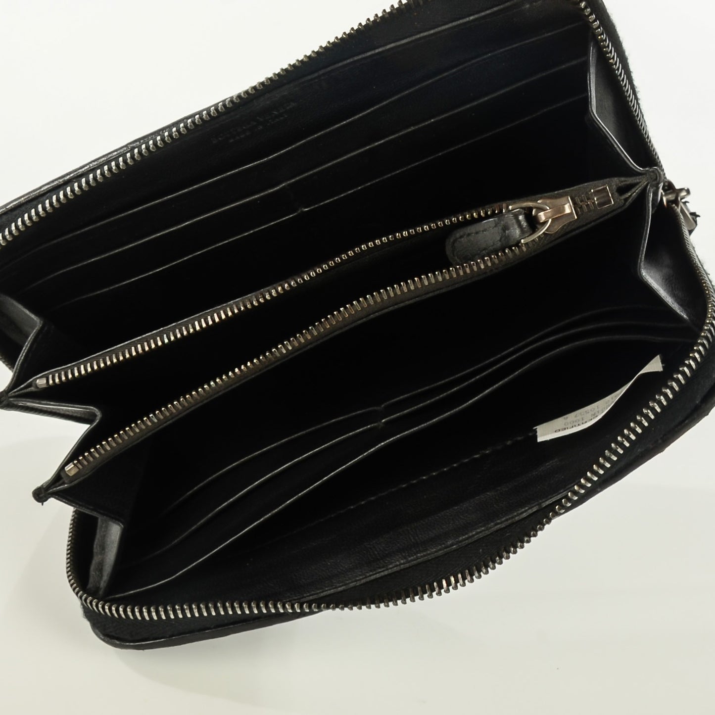 Nappa Intrecciato Zip Around Wallet Black