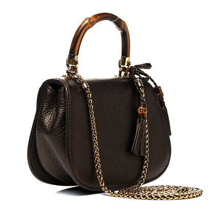Gucci Calfskin Mini Bamboo Night Evening Bag Bronze 3 of 10