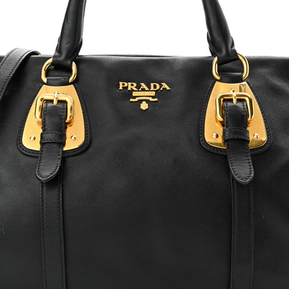 Prada Soft Calf Shopping Satchel Black 9 of 11