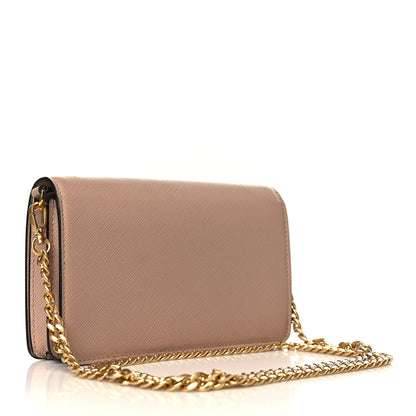 Prada Saffiano Bandoliera Flip Lock Chain Crossbody Bag Cipria 3 of 10