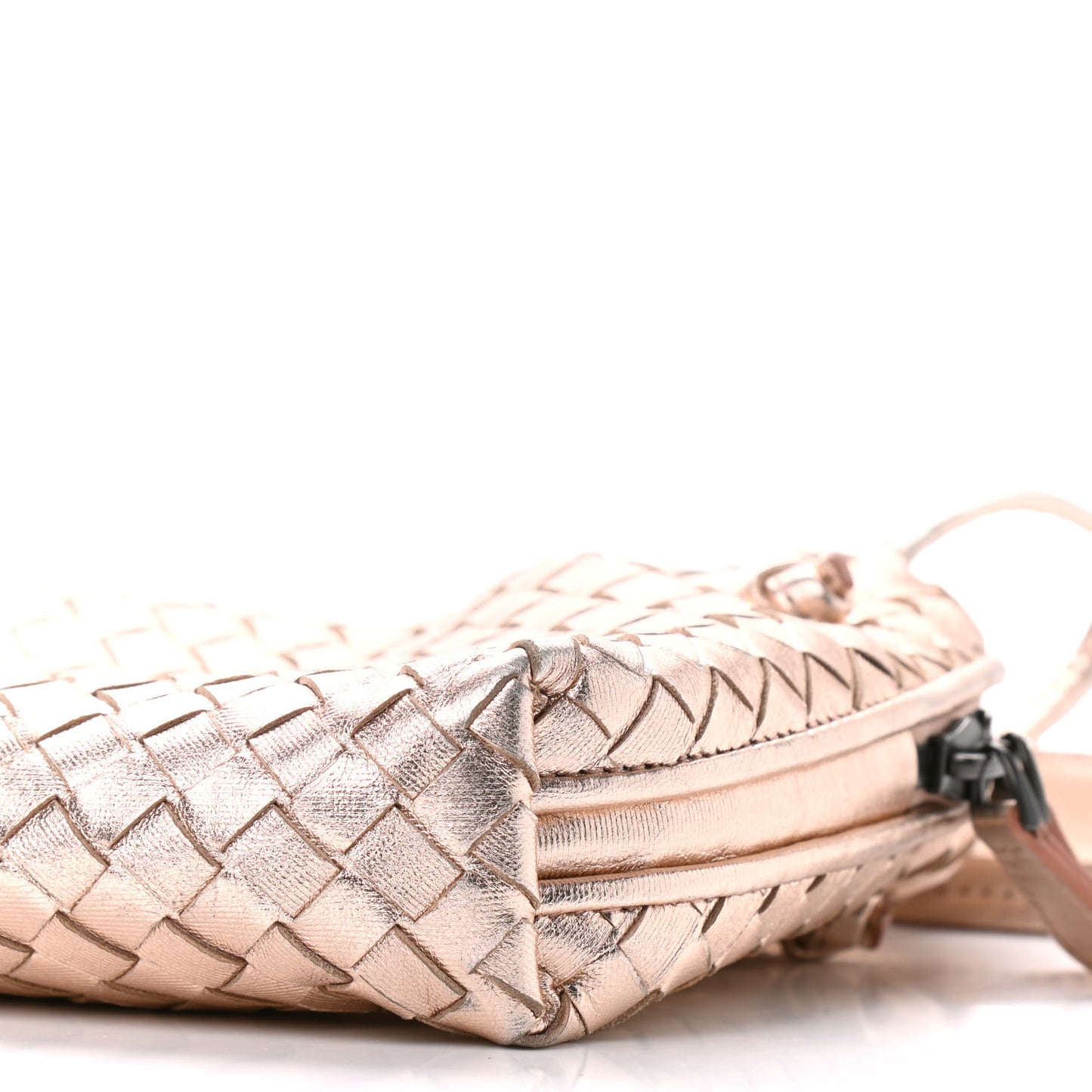 Metallic Grosgrain Intrecciato Nodini Crossbody Messenger Copper