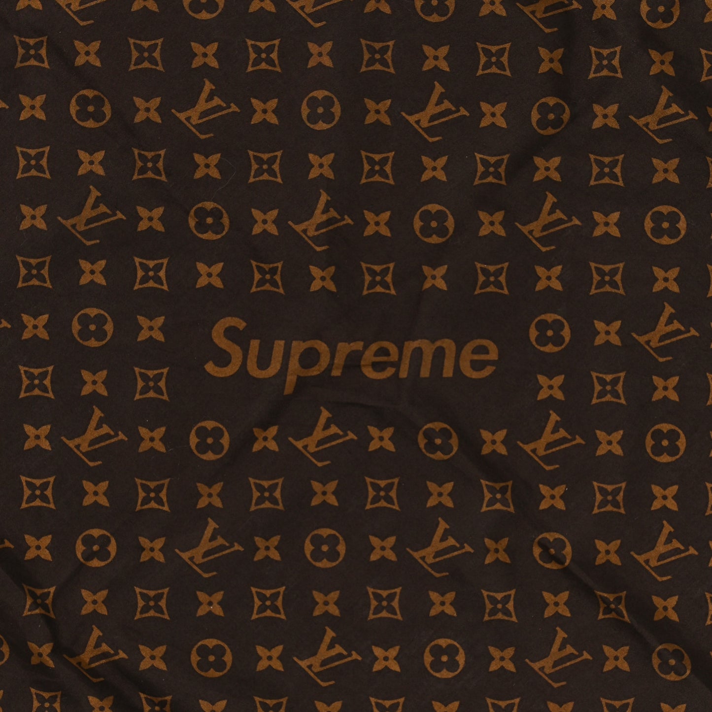 X Supreme Cotton Monogram Bandana Scarf Brown