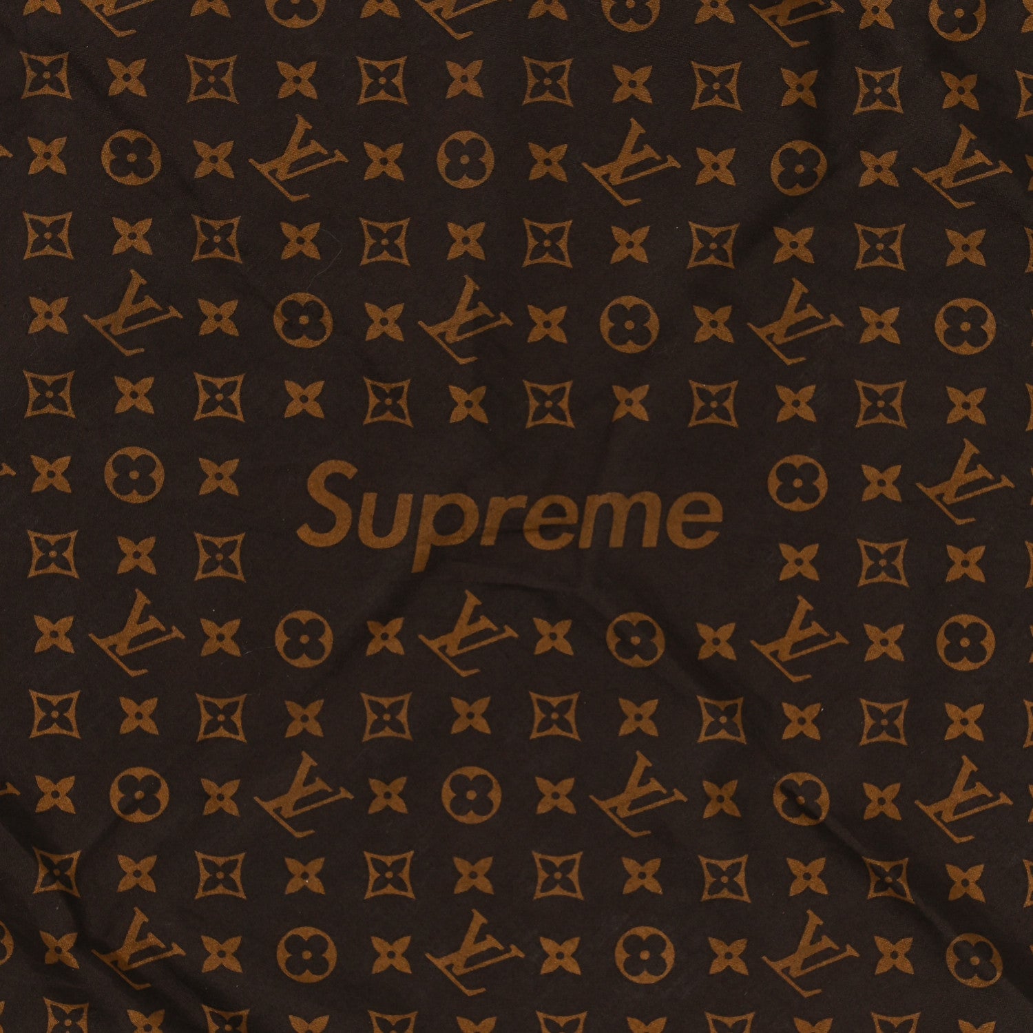 Louis Vuitton X Supreme Cotton Monogram Bandana Scarf Brown 3 of 3