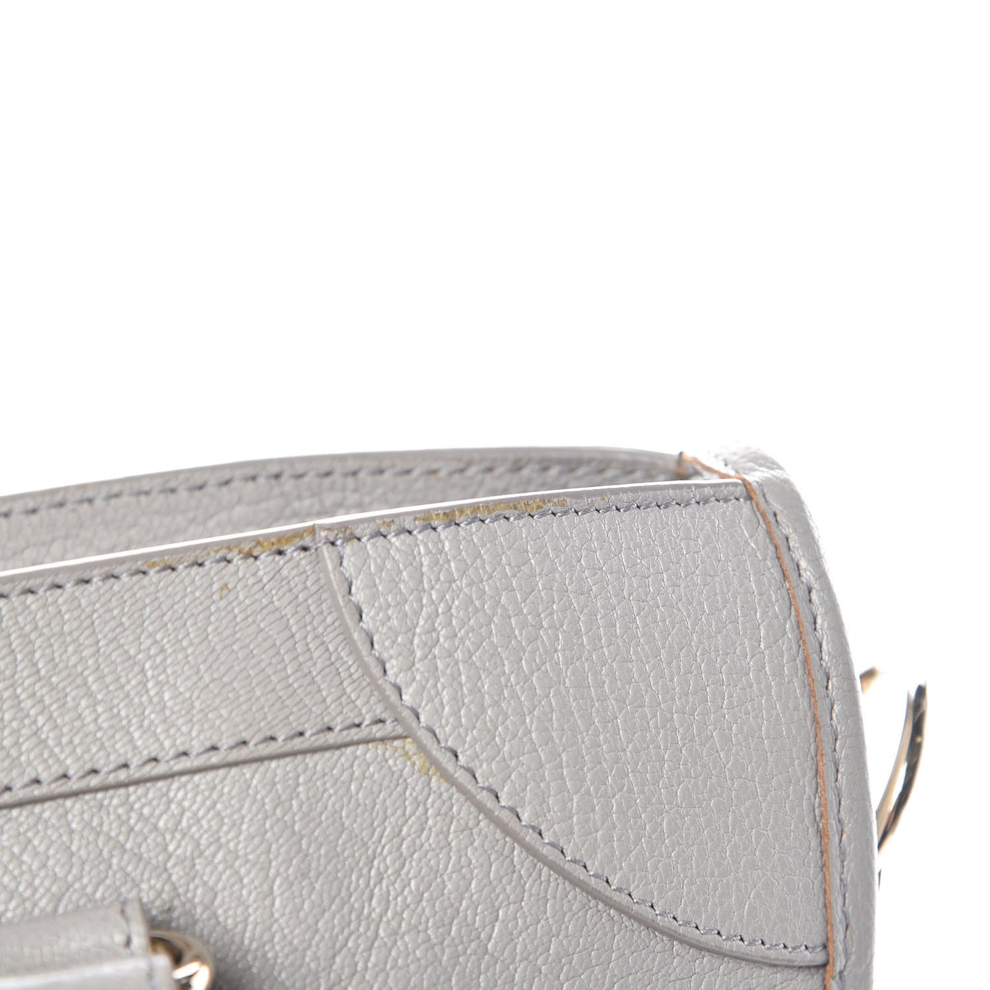 Chevre Gold Metallic Edge Hardware City Gris Perle