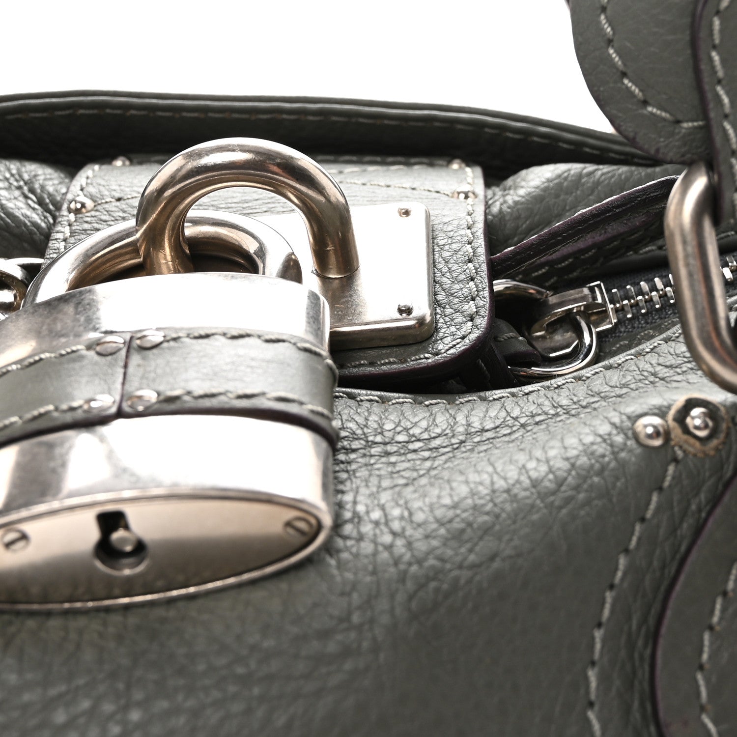 Chloe Calfskin Medium Paddington Satchel Gray 6 of 8